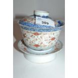 Further Chinese porcelain rice bowl cover and stand, 19th Century (Inventory 335)