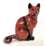 A Studio Pottery Flambe glaze cat