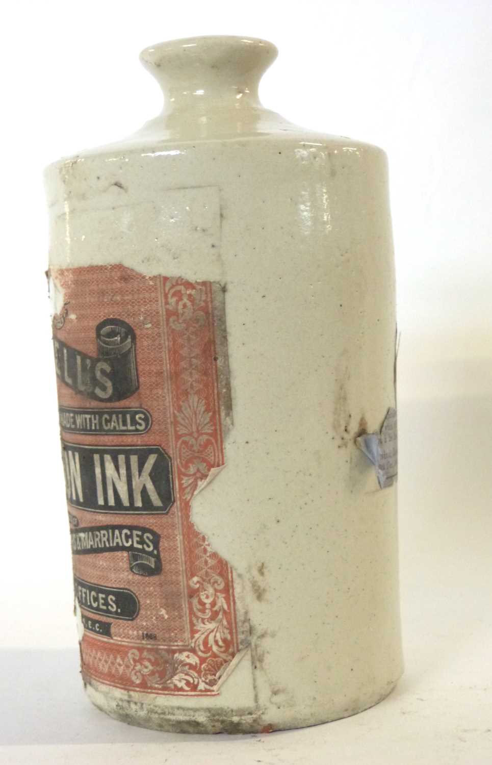 Interesting Victorian stoneware ink bottle with original label for Morrells stationery suppliers, - Image 5 of 5