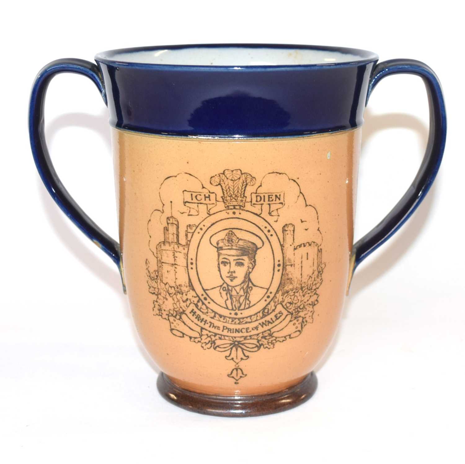 A Royal Doulton loving cup commemorating the investiture of the Prince of Wales at Carnarvon Castle, - Image 2 of 2