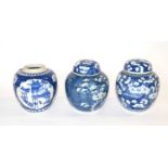 Group of 3 Chinese Porcelain Ginger Jars