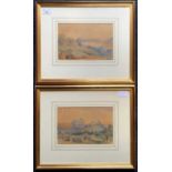 Attributed to William Fryer Stocks (1842-1915), Pair of landscape watercolours, initialed WFS,