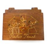 A 1930's Art Deco Wesco Woodcrafts "Radio Times" plywood magazine rack, with handpainted stylised