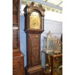 Benjamin Simpson, a Georgian brass faced long cased clock with thirty hour movement set in a later