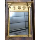A small 19th Century and later gilt painted pier type mirror, 58cm high