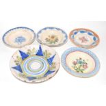 Quantity of 18th Century Dutch Delft plates and a large bowl, the bowl 27cm diameter
