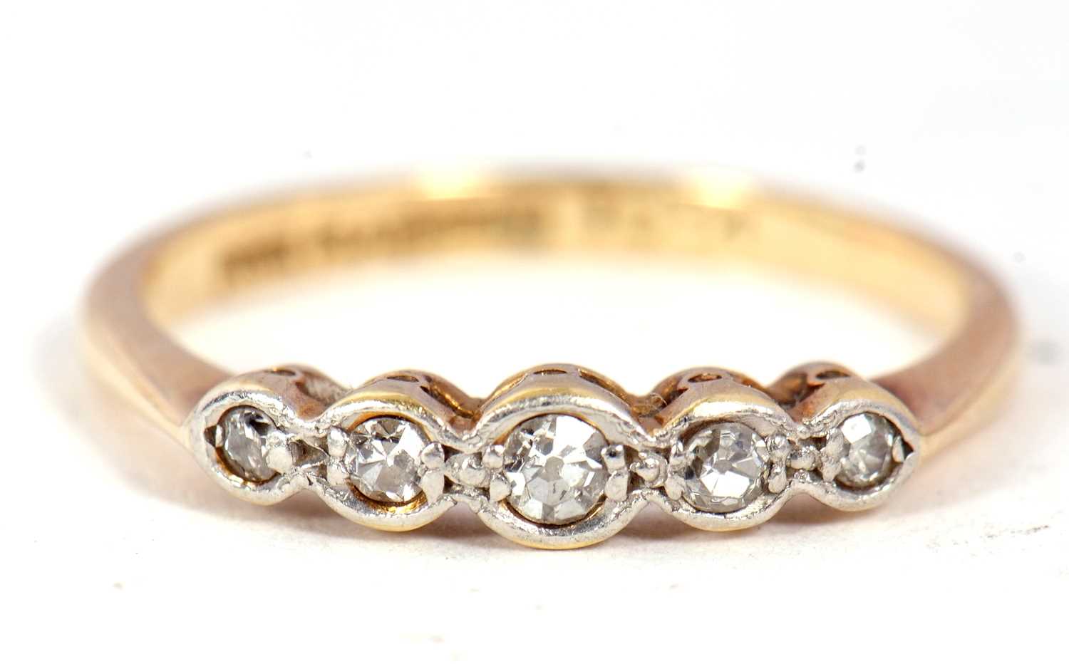 An 18ct gold and five diamond ring, circa 1920 - Image 3 of 7