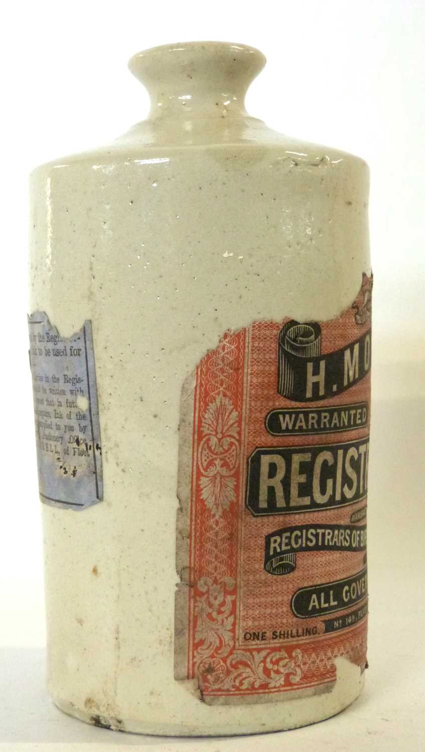 Interesting Victorian stoneware ink bottle with original label for Morrells stationery suppliers, - Image 3 of 5