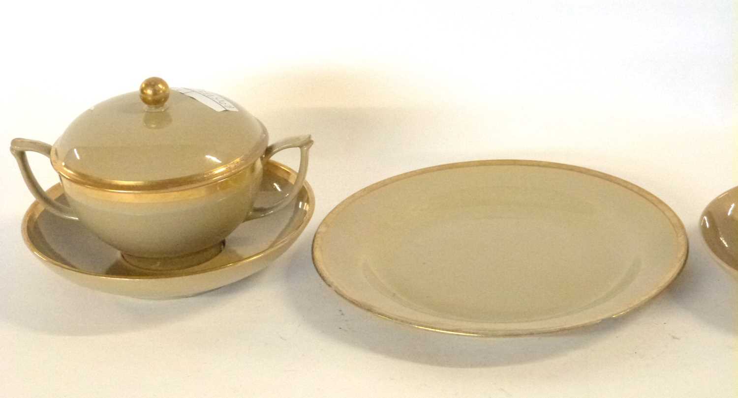 A quantity of Wedgwood 19th Century Drab ware china including small tureen and stand, two cups and - Image 3 of 5