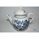An 18th Century English porcelain fence pattern teapot and cover the pot possibly Isleworth and