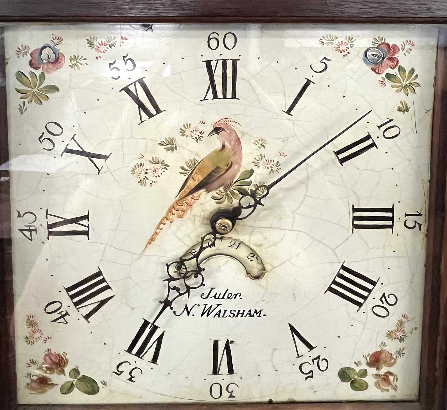 John Juler, North Walsham, a Georgian long case clock with painted dial, 30 hour movement striking