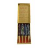 1 1930's/40's Burnham boxed set of four torpedo shaped Canasta or Bridge pencils, each in