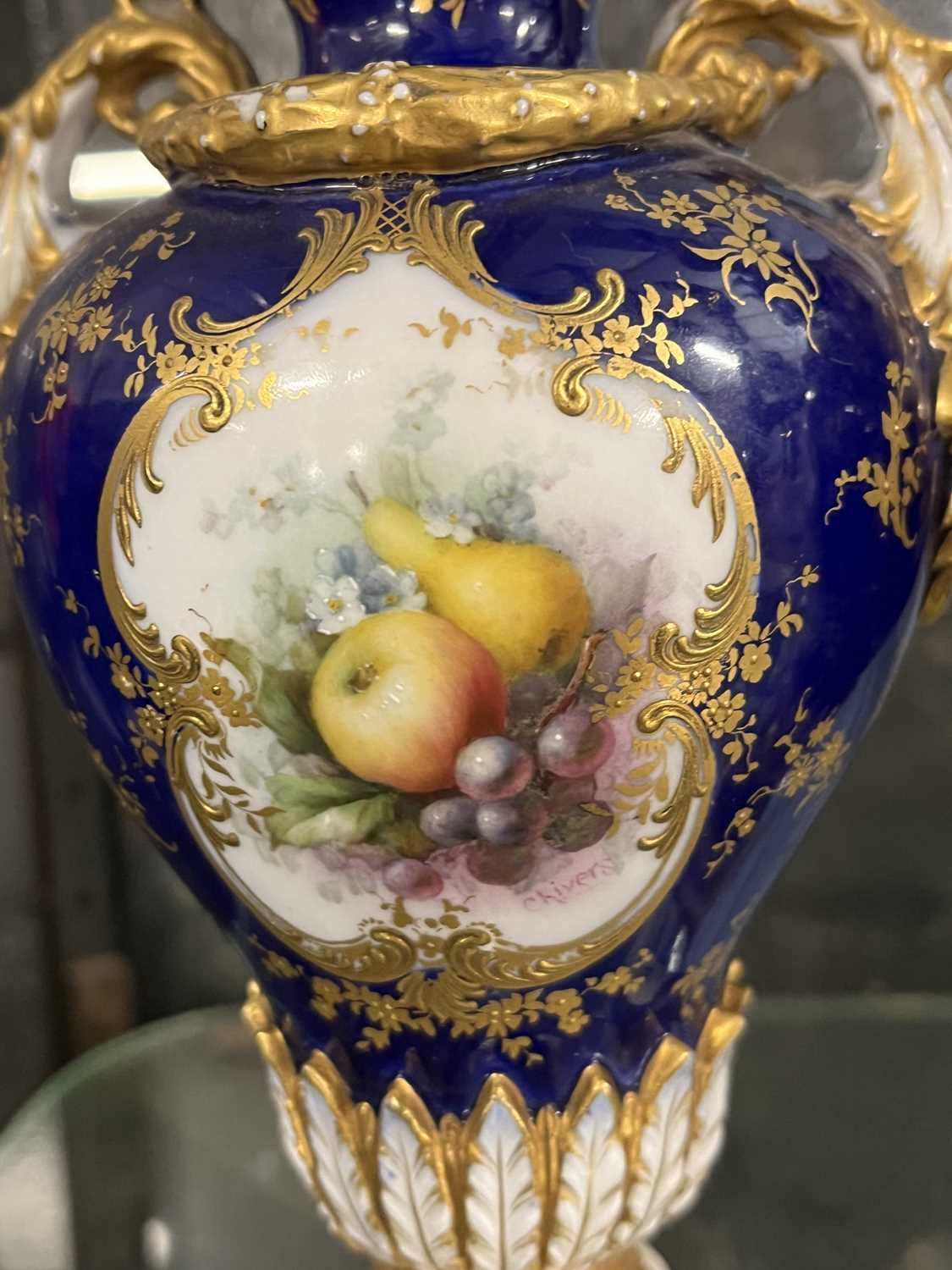 Royal Worcester Fruit Vases by Chivers - Image 12 of 16