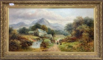 H.J. Henderson (British,19th century) 'inscribed on canvas verso :'Old Mill dolgellau N.Wales',