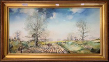 JORGE AQUILAR-AGON (1936-2020): " We Plough the Fields and Scatter" Signed