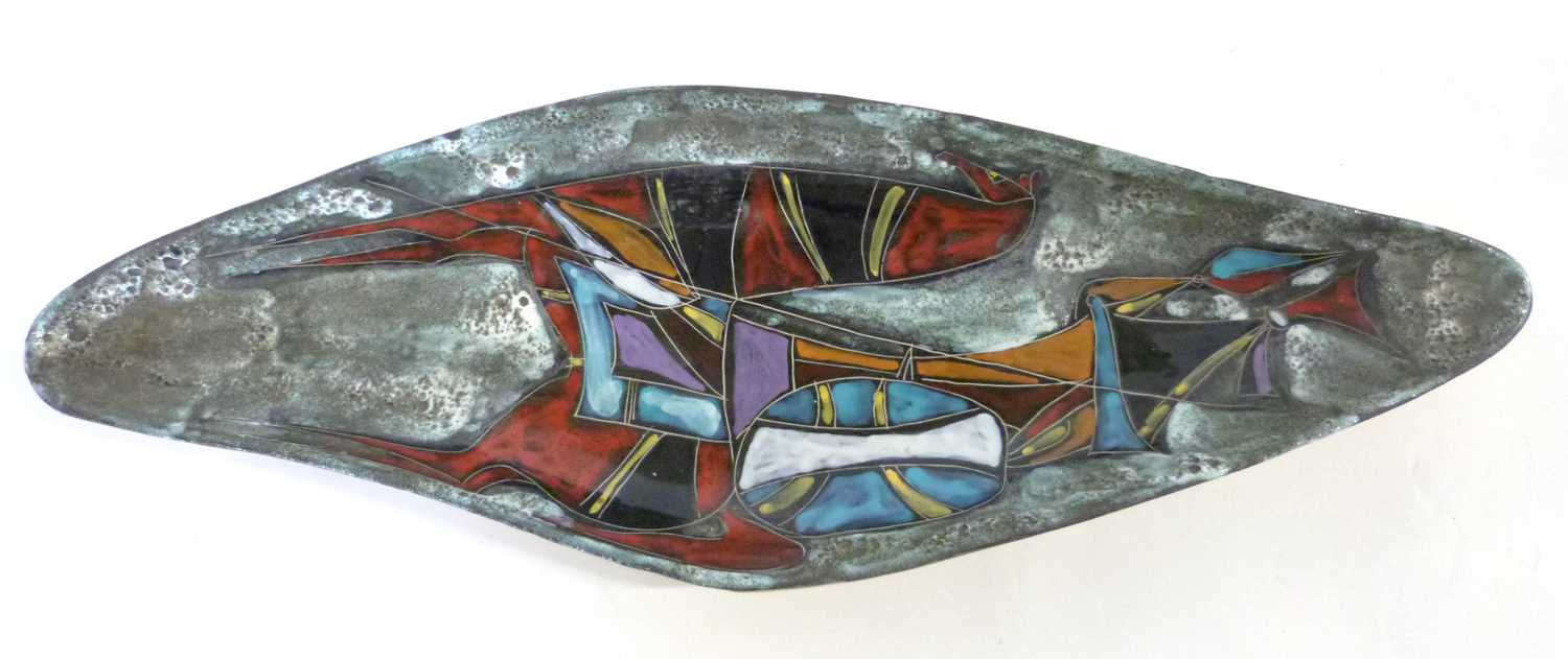 A 1950's/60's Italian Florentine large asymmetric dish in the style of Marcello Fantoni (1915-2011),