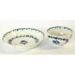 A Liverpool (Pennington) porcelain tea bowl and saucer