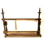 19th century mahogany and painted faux rosewood tapestry or needlework stretcher with period painted