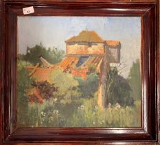 Vera Spencer (British,b.1926),"The Old Mill Thurning", oil on board, 40x47cm, framed