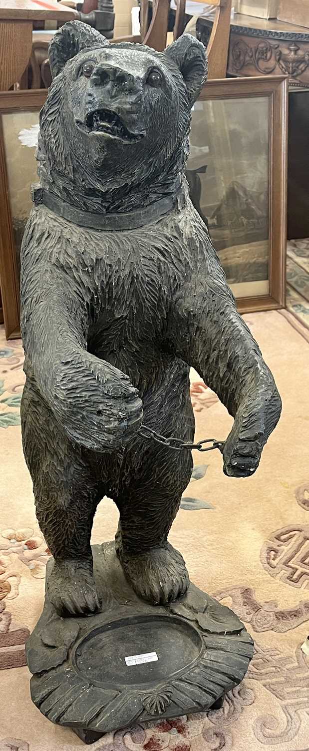 A reproduction resin or composition stick stand in the form of a Black Forest type bear, 87cm high - Image 2 of 2