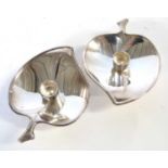 Pair of Modernist taper-holders by Danish Silversmith Einar Dragsted