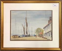 John J.Challis (British, 20th century), 'Heybridge Basin', watercolour, 25x35cm, framed and glazed
