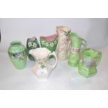 A group of Maling lustre ware jugs with floral designs (7), tallest 28cm high