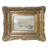 A heavy gilded Victorian oak framed "Glorious Venice" by W Knox