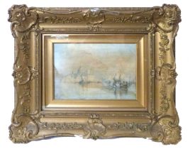 A heavy gilded Victorian oak framed "Glorious Venice" by W Knox