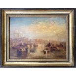 After JMW Turner (1775-1851), Venice from the Giudecca, oil on panel board, 35x47cm, framed