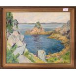 Elizabeth Lamorna Kerr (1904-1990), Isles of Scilly, oil on board, signed, 39x40cm, framed.