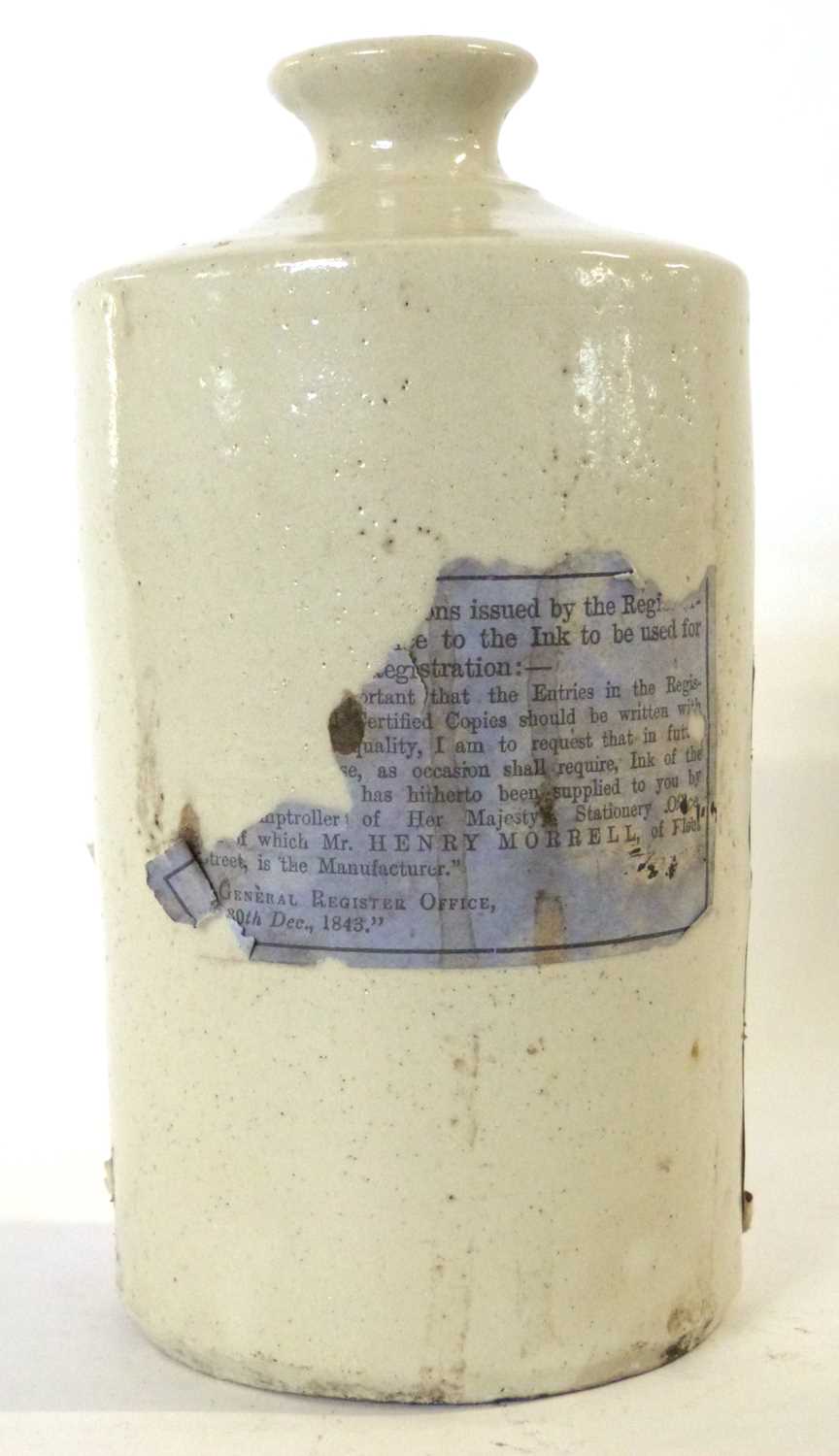 Interesting Victorian stoneware ink bottle with original label for Morrells stationery suppliers, - Image 4 of 5