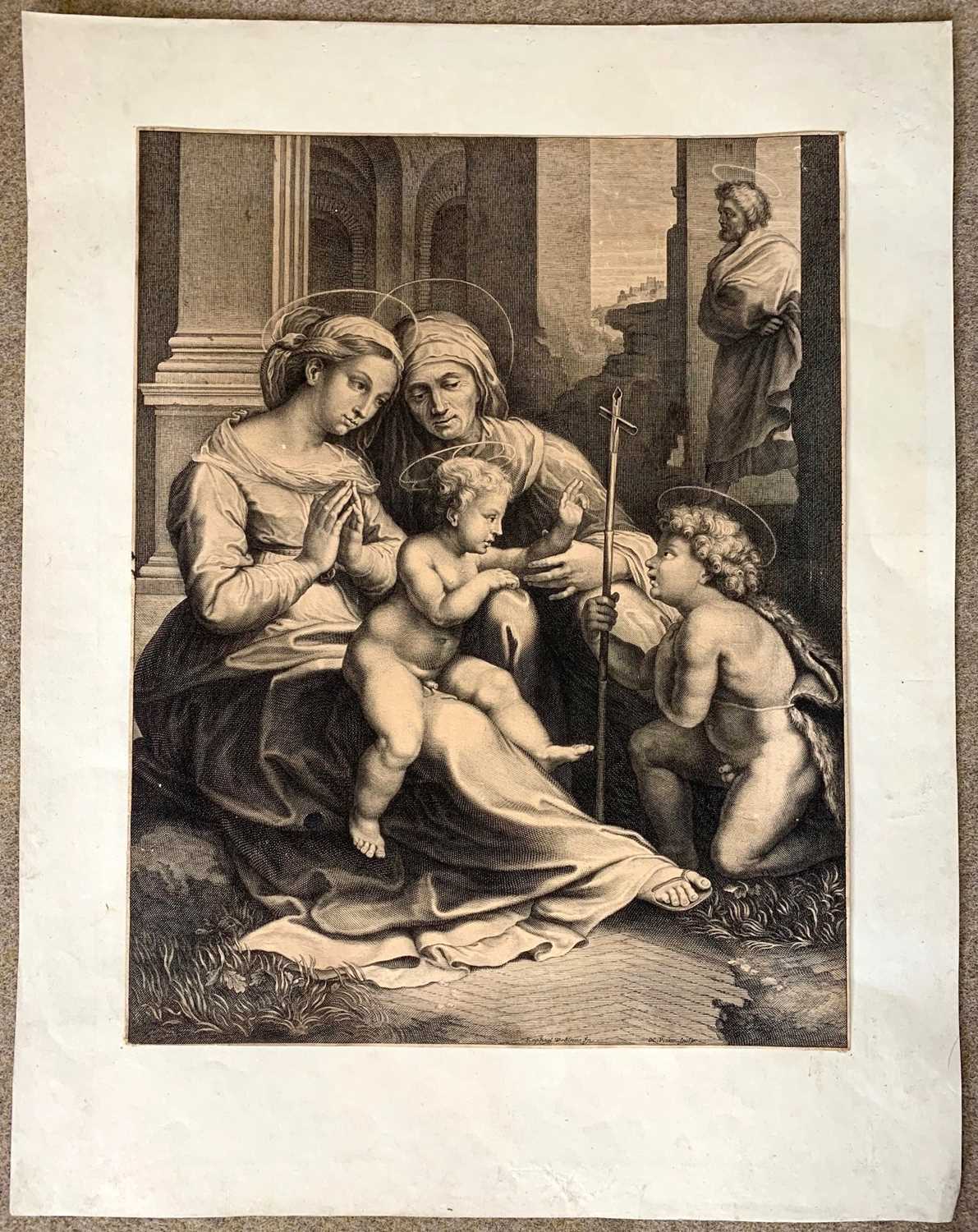 Nicolas Pitau the Elder (1632-1671), after Raphael, The Holy Family with John the Baptist and St