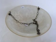 A lampshade with a cameo style decoration, 40cm diameter