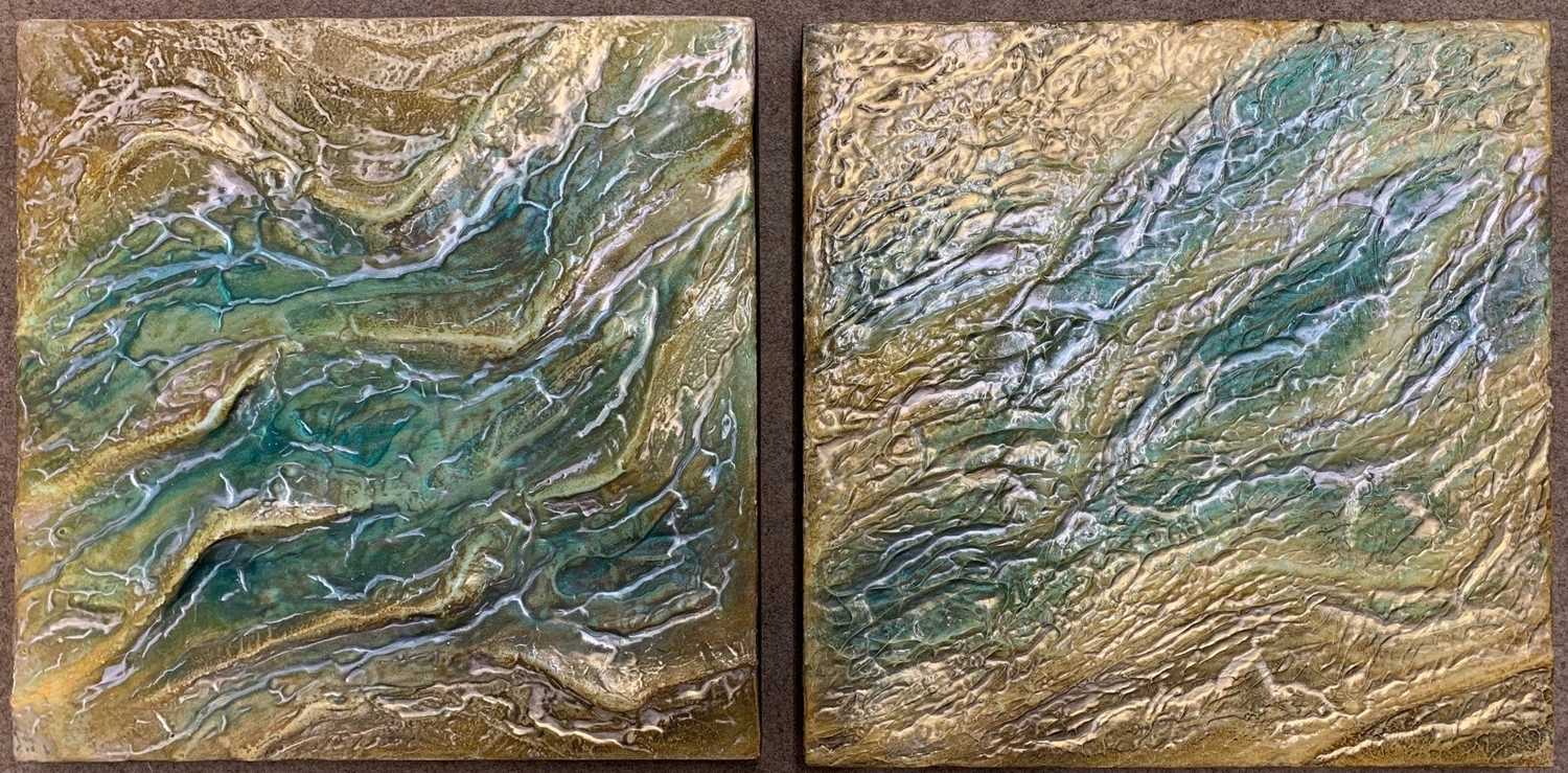 Kevin Turton (British, contemporary), 'sea receding - study 2' and 'sea receding - study 3', Holkham