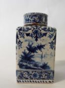 19th century Dutch Delft Caddy