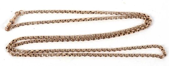 A curblink chain, (possibly adapted from a long guard chain), with lobster clasp stamped 9c, 78.