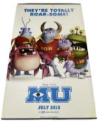 A very large cinema advertising banner for Disney / Pixar's Monster's University Size approximately: