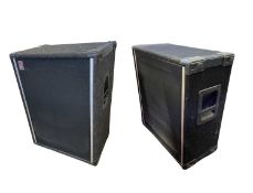 A pair of Advanced Acoustic Dimension Bass Bins, both custom built by Paul Seago of AAD,