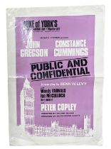 A vintage poster for John Gregson and Constance Cummings in Public and Confidential at the Duke of