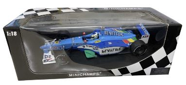 A boxed Minichamps 1:18 scale model, Benetton B199, G Fisichella