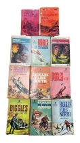 A collection of Biggles paperback books, to include: - Biggles and the Blue Moon - Biggles Flies