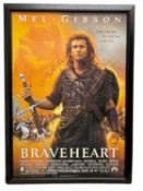 A one sheet poster for Braveheart starring Mel Gibson, bearing various signatures to include Sean