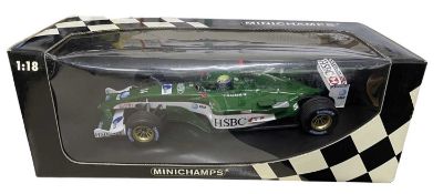 A boxed Minichamps 1:18 scale model, Jaguar Racing R4, M Webber