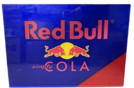 An advertising sign for Red Bull energy drink, lacking electronics and lead(s) Size approximately: