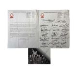 Football interest: A 6x4'' postcard bearing the signature of the late Sir Bobby Charlton in black