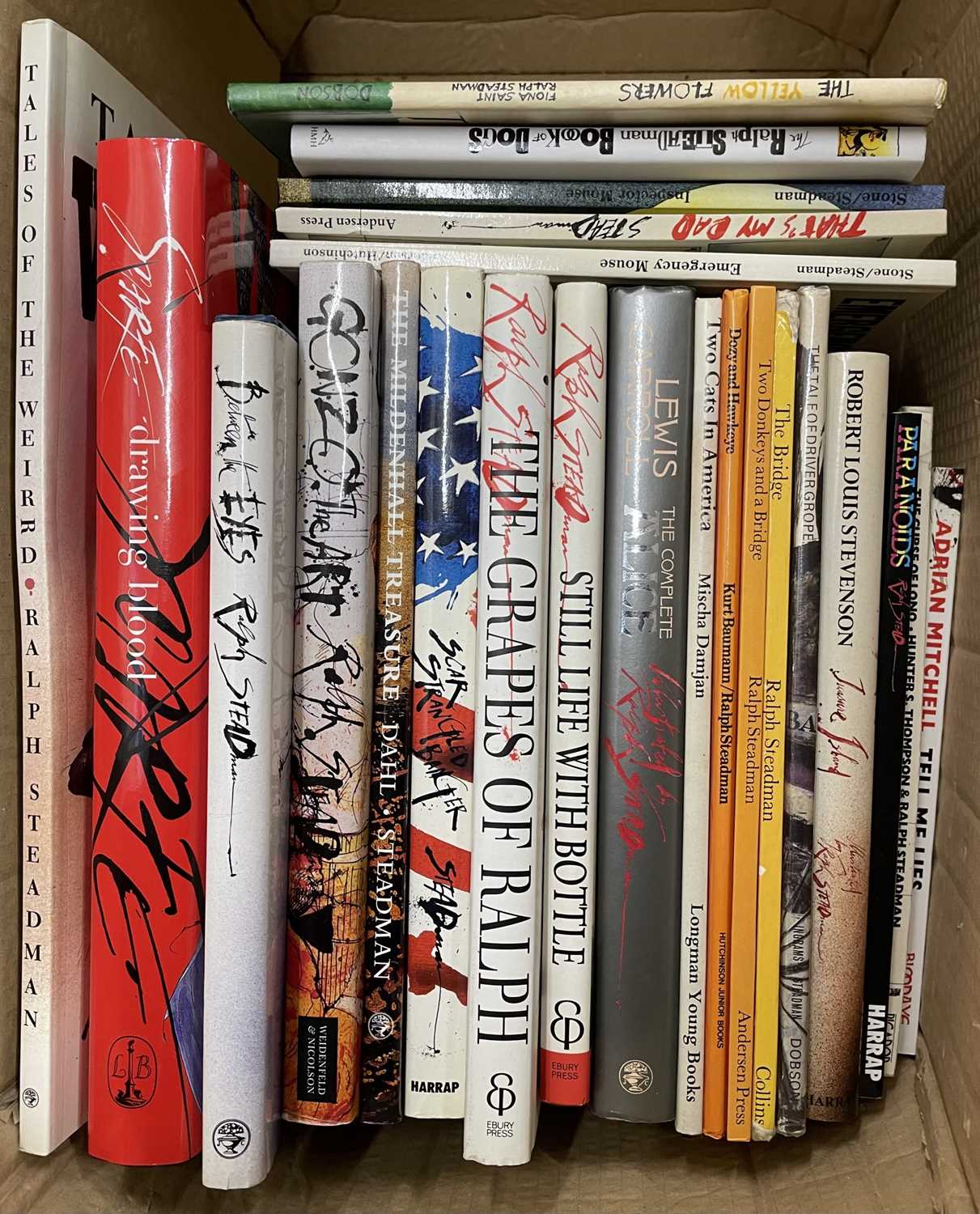 One Box: Various books by satirical political cartoon artist, Ralph Steadman