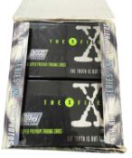 A retail box containing 37 sealed X-Files series one trading card blind packs by Topps