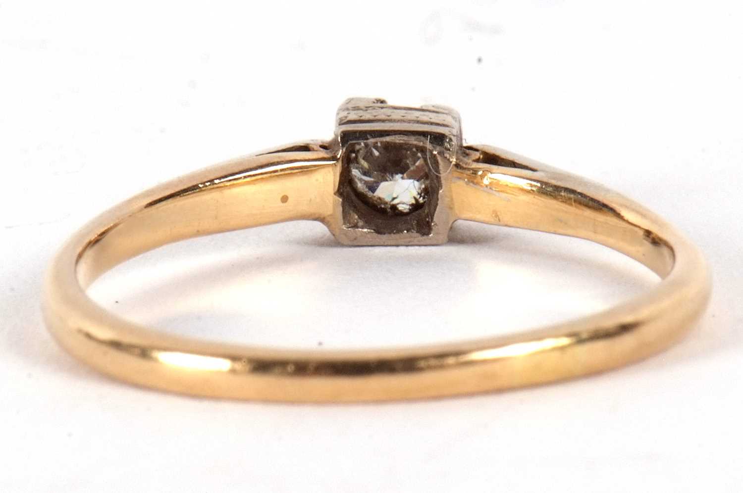 A diamond solitaire ring, the round brilliant cut diamond, estimated approx. 0.16cts, in a four claw - Image 3 of 6