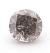 An unmounted loose diamond, approx. 1.02cts, (approx. 6.35 x 4.15mm), clarity estimated P, 0.2g